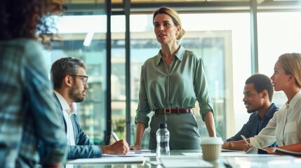 Wall Mural - Professional Woman Leading Meeting