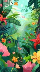  jungle thicket illustration.