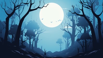 Wall Mural - halloween night landscape