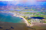 Fototapeta Morze - La Baule and Pornichet in atlantic ocean french coast from sky