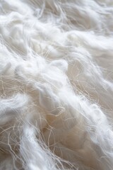 Wall Mural - Close up of a pile of white wool, ideal for textile backgrounds