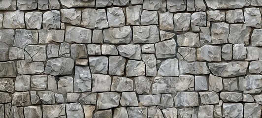 The texture of the square stone walls is neatly arranged