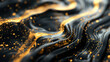 An amazing liquid background made from dripping golden and black liquids blending together