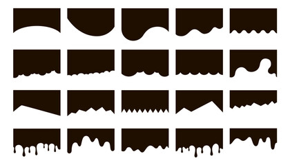 Wall Mural - Set of abstract design separator header and border for website and app. Divider shapes top and bottom for web page. Different borders for website, banner, app, poster, background