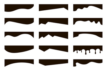 Wall Mural - Set of abstract design separator header and border for website and app. Divider shapes top and bottom for web page. Different borders for website, banner, app, poster, background