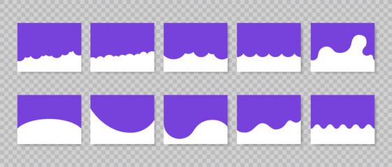 Wall Mural - Set of abstract design separator header and border for website and app. Divider shapes top and bottom for web page. Different borders for website, banner, app, poster, background