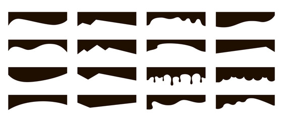 Wall Mural - Set of abstract design separator header and border for website and app. Divider shapes top and bottom for web page. Different borders for website, banner, app, poster, background