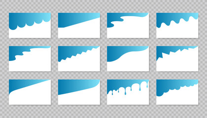 Wall Mural - Set of angular abstract design separator header and border for website and app. Divider shapes top and bottom for web page. Different borders for website, banner, app, poster, background