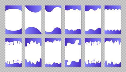 Wall Mural - Set of template divider shapes separator header and border for website and app. Top and bottom of divider shapes for web page. Different borders for website, banner, app, poster, background