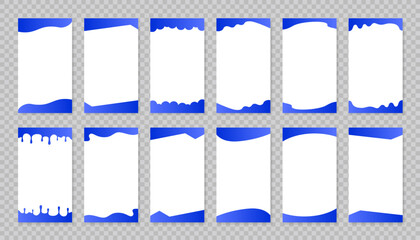 Wall Mural - Set of template divider shapes separator header and border for website and app. Top and bottom of divider shapes for web page. Different borders for website, banner, app, poster, background