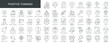 © alexdndz - Positive thinking web icons set in thin line design. Pack of family value, reflection, emotional control, confidence, gratitude, relationship, other outline stroke pictograms. Vector illustration.