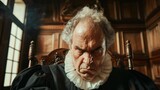 Fototapeta  - Angry old mad judge in court concept