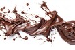 © bramthestocker - Chocolate streams and drops on white.