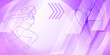 Runner themed background in purple tones with abstract curves and dots, with sport symbols such as a female athlete and a cup