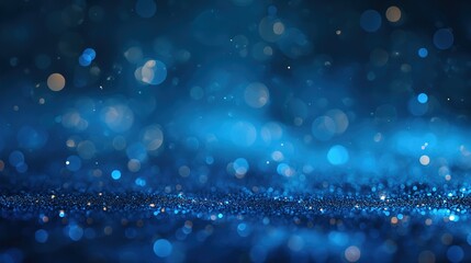 Wall Mural - Glitter vintage lights background. silver, blue and black. de-focused.