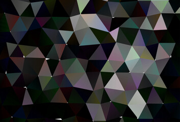 Wall Mural - Dark Silver, Gray vector polygon abstract background.