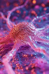Wall Mural - detailed view of a cell floating on water surface. suitable for scientific and research concepts