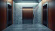 Elevator with wood paneling, suitable for interior design projects
