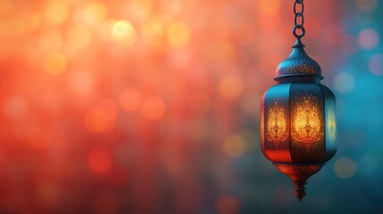 Wall Mural - lanterns. arabic lantern on bokeh background. ramadan kareem concept.