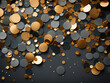 Elegant gold and silver circles on a luxurious background