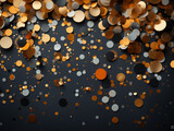 Fototapeta  - Abstract golden confetti on a dark background