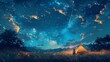 Family Camping Under the Starlit Sky, generative ai