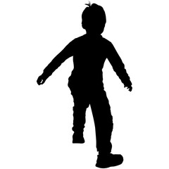 Wall Mural - A silhouette of a child running