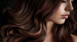 © Soloviova Liudmyla - Gorgeous brunette locks flow gracefully, showcasing their natural beauty and shine. A captivating close-up highlighting the allure of well-maintained hair.