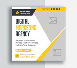 Wall Mural - Digital Marketing Agency Online Webinar Social Media Post Design | Corporate Business Promotion Social Media Web Banner, Square Flyer Unique Design Template	