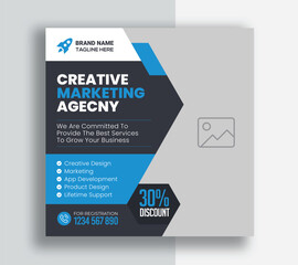 Canvas Print - Digital Marketing Agency Online Webinar Social Media Post Design | Corporate Business Promotion Social Media Web Banner, Square Flyer Unique Design Template	