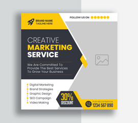 Wall Mural - Digital Marketing Agency Online Webinar Social Media Post Design | Corporate Business Promotion Social Media Web Banner, Square Flyer Unique Design Template	