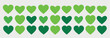 Green heart icons set vector