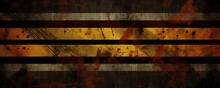 Brown Black Grunge Diagonal Stripes Industrial Background Warning Frame, Vector Grunge Texture Warn Caution, Construction, Safety Background With Copy Space For Photo Or Text Design
