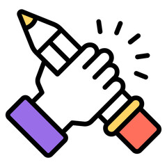 Sticker - A colored design icon of writing power

