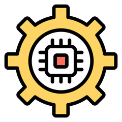 Sticker - Perfect design icon of chip Setting 

