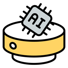 Poster - Microchip vector, icon of smart processor 

