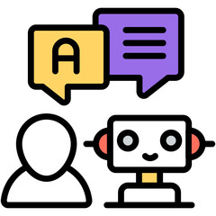 Sticker - Robot chatting icon, editable vector 

