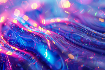 Wall Mural - purple holographic abstract wave, background or pattern, creative design template