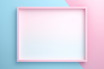 Wall Mural - Pink and blue abstract background or pattern with empty mockup frame, creative design template with copyspace