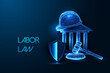 Labor law, legal protection, safety and justice in workplace futuristic concept