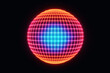 Neon ball or sphere isolated on black background