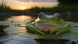 Sleeping Frog: Peaceful Amphibian Resting in Nature's Embrace