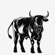 Bull silhouette. Typography icon, logo. Vector illustration