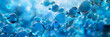 Abstract blue background with water drops.