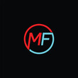 MF Letter Initial Logo Design Template Vector Illustration