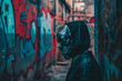 Graffiti Haven: Hushed Narratives from a Faceless Prowler Embodied in a Twilight Cityscape