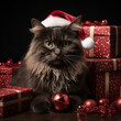 Christmas Cat with Presents

