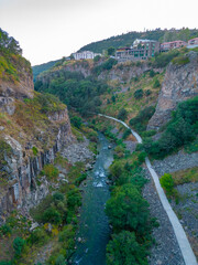 Wall Mural - Arpa river passing by Armenian town Jermuk