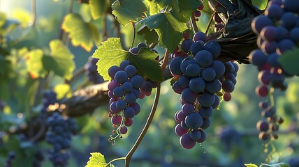 Wall Mural - Grapevine Beauty: Close-Up Capturing Intricate Grape Details