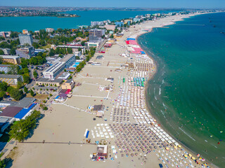 Canvas Print - Panorama view of Mamaia beach in Romania